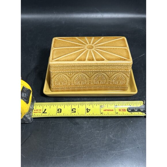 Vintage Bloomingville Rani Ceramic Lidded Yellow Butter Box Covered Dish London - Picture 8 of 10